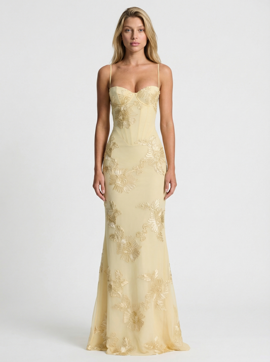 French Backless Evening Dress