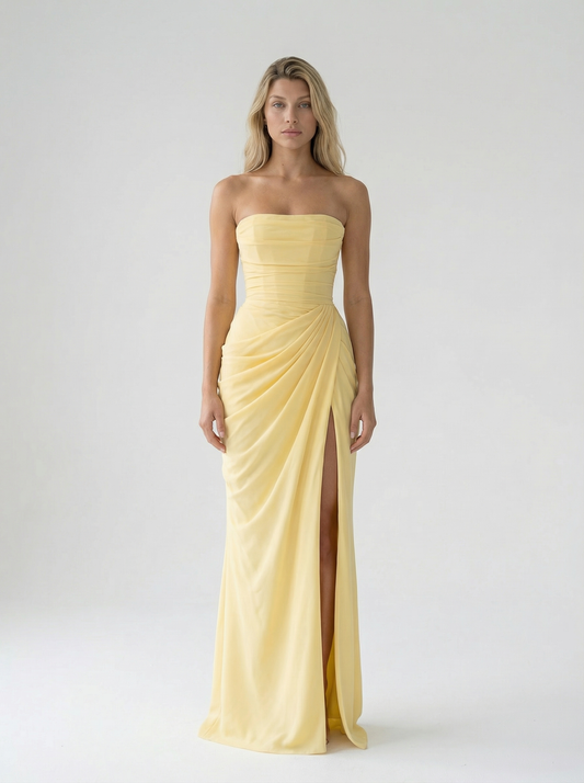 Off Shoulder High Split Maxi Dress